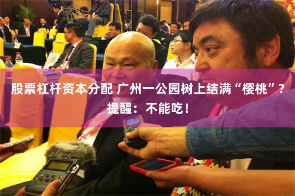 股票杠杆资本分配 广州一公园树上结满“樱桃”？提醒：不能吃！