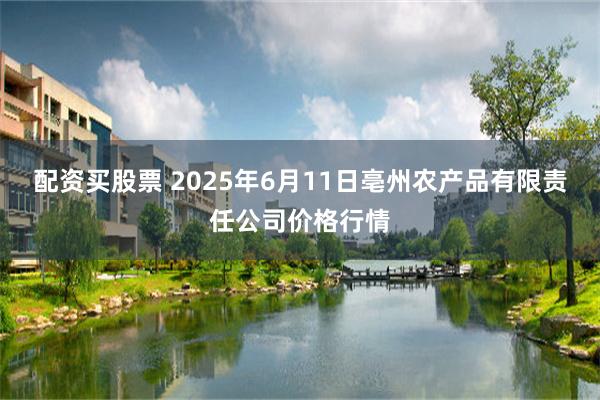 配资买股票 2025年6月11日亳州农产品有限责任公司价格行情