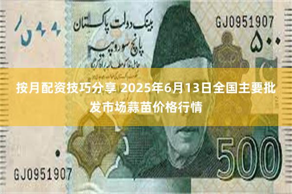 按月配资技巧分享 2025年6月13日全国主要批发市场蒜苗价格行情